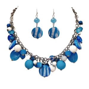 Turquoise Cluster Bead Necklace Set