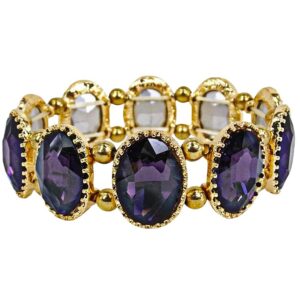 Elegant Purple Oval Crystal Bracelet