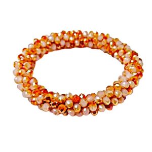 Orange Sparkling Glass Rope Bracelet