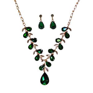Emerald Crystal Vine Necklace Set