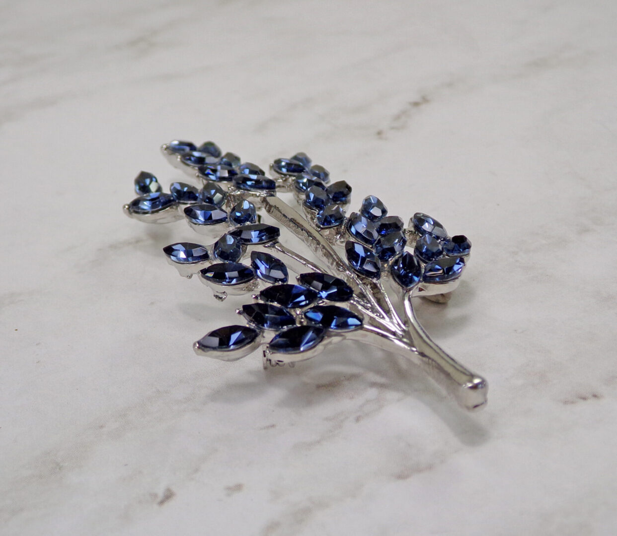 Blue Crystal Tree Brooch - Image 4