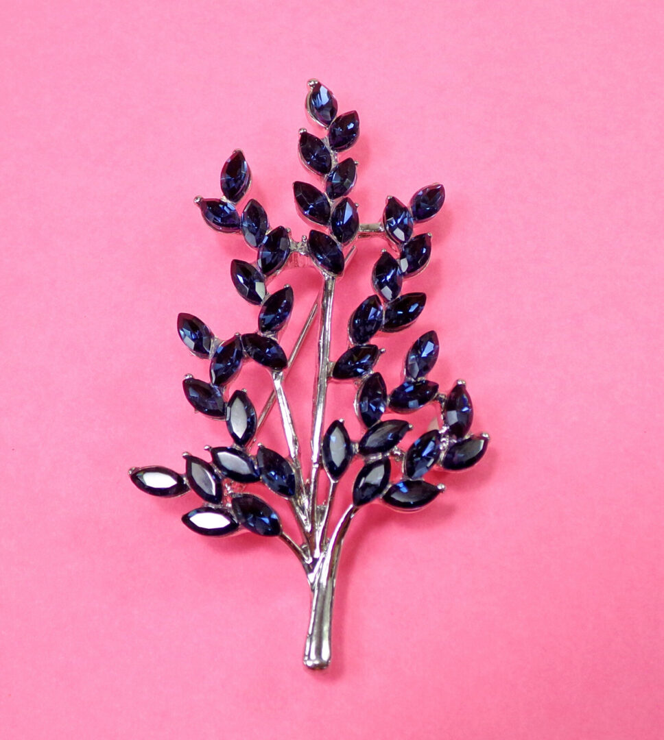 Blue Crystal Tree Brooch - Image 8