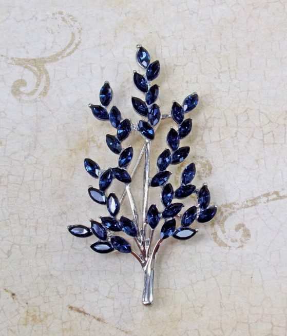 Blue Crystal Tree Brooch - Image 7