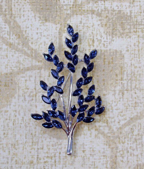 Blue Crystal Tree Brooch - Image 5