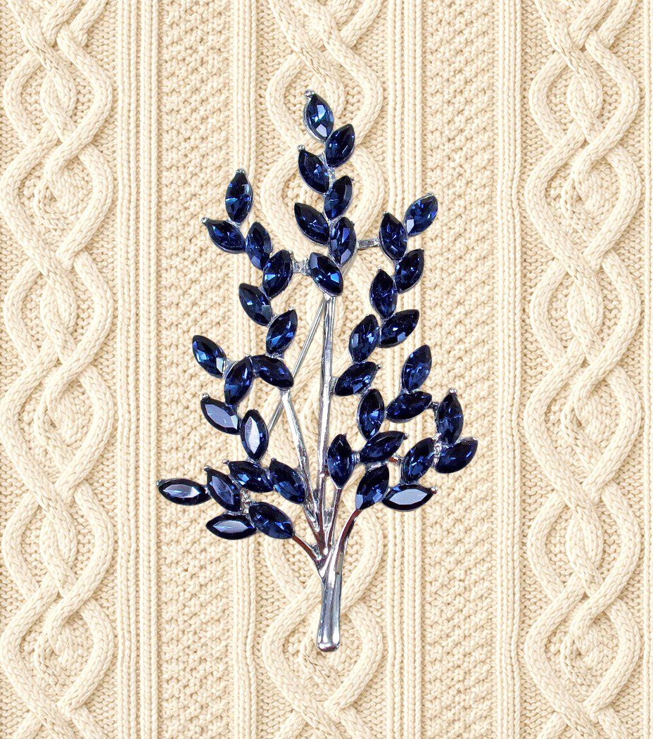 Blue Crystal Tree Brooch - Image 2