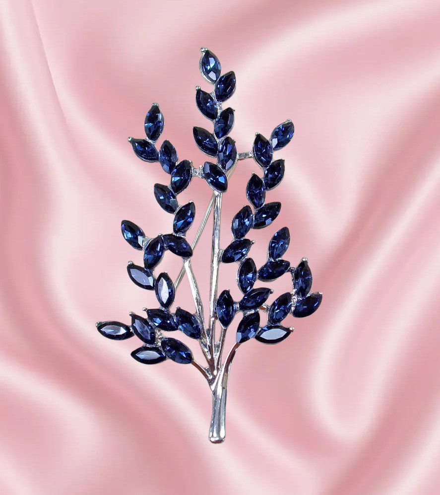 Blue Crystal Tree Brooch - Image 3