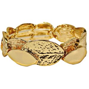 Textured Gold Leaf Stretch Bracelet