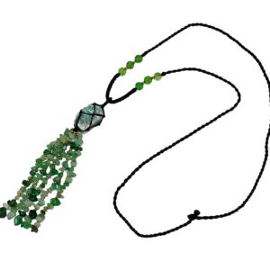 Green Aventurine Gemstone Tassel Necklace
