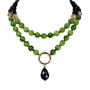 Green & Black Bead Statement Necklace