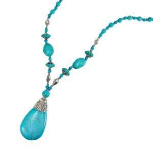 Artisan Turquoise Teardrop Statement Necklace
